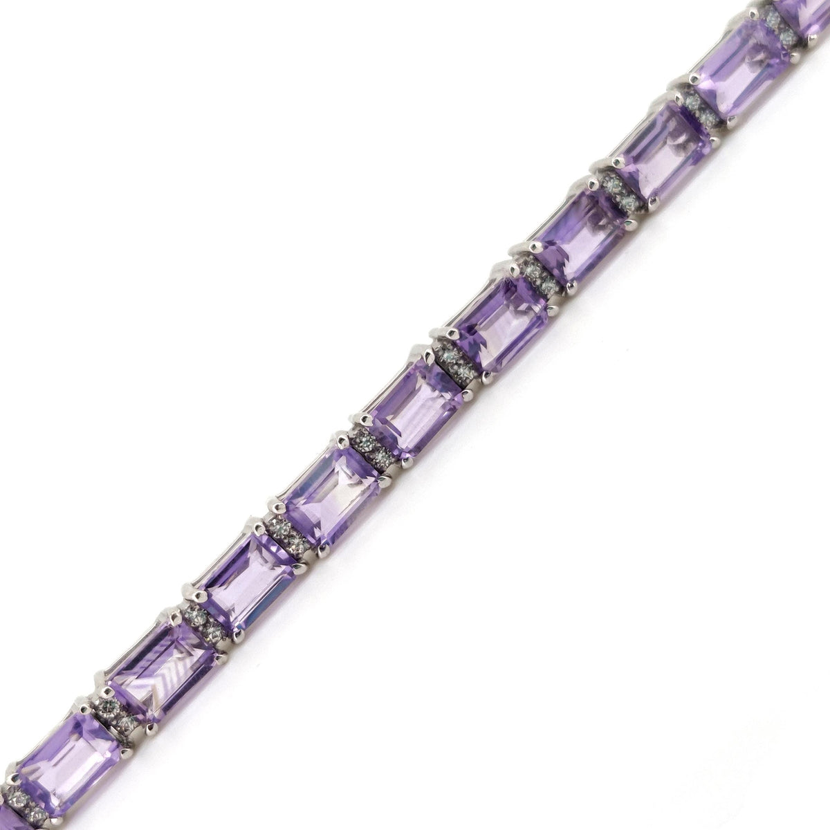 Amethyst Octogen Cut Tennis Bracelet, 925 Sterling Silver, Amethyst Jewelry