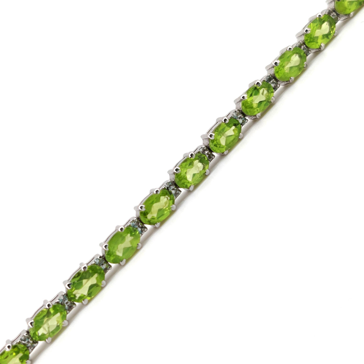 Peridot Tennis Bracelet, 925 Sterling Silver, Oval Green Gemstone, August Birthstone, Handmade Jewelry
