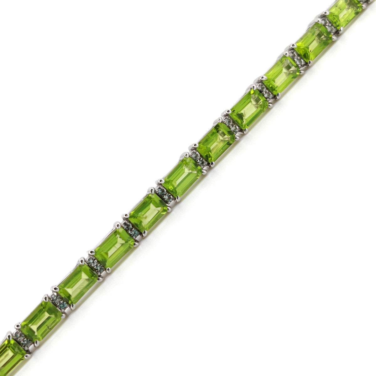 Handmade Sterling Silver Peridot Tennis Bracelet, August Birthstone Jewelry