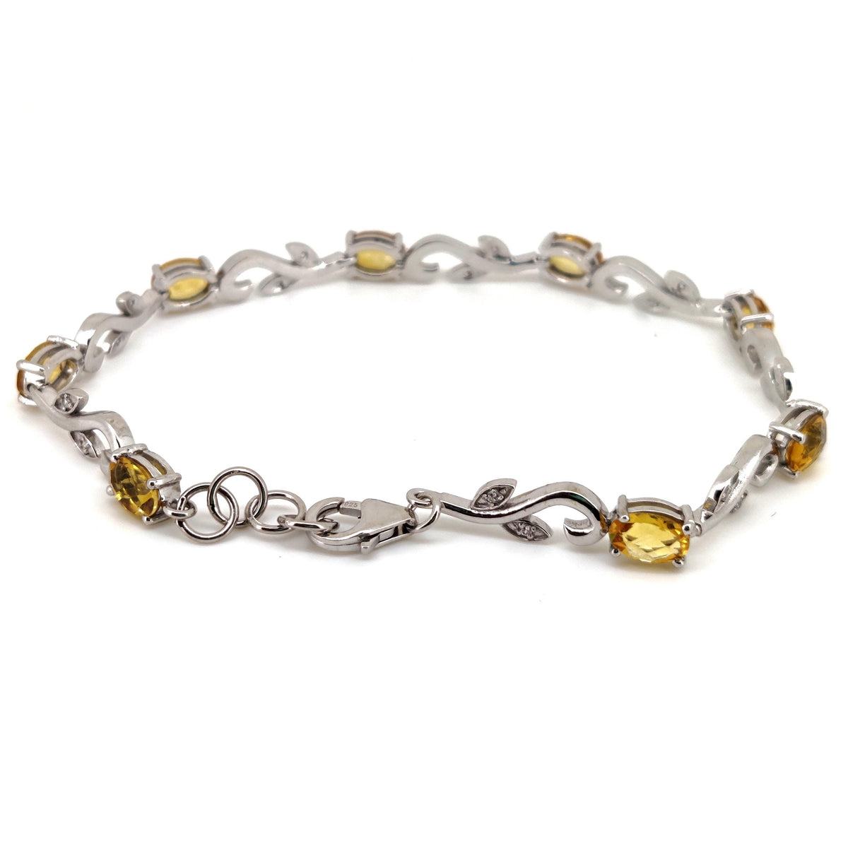 Natural Citrine Oval Cut Tennis Bracelet, 925 Sterling Silver, November Birthstone, Bridal Jewelry