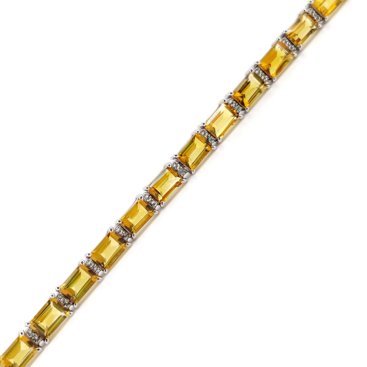 Natural Citrine Octagon Cut Tennis Bracelet, 925 Sterling Silver, November Birthstone Jewelry