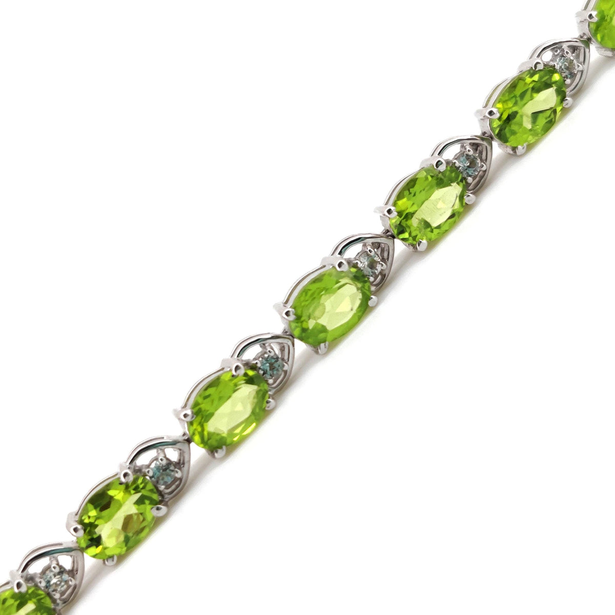 Natural Peridot Tennis Bracelet, Sterling Silver, August Birthstone, Elegant Statement Jewelry