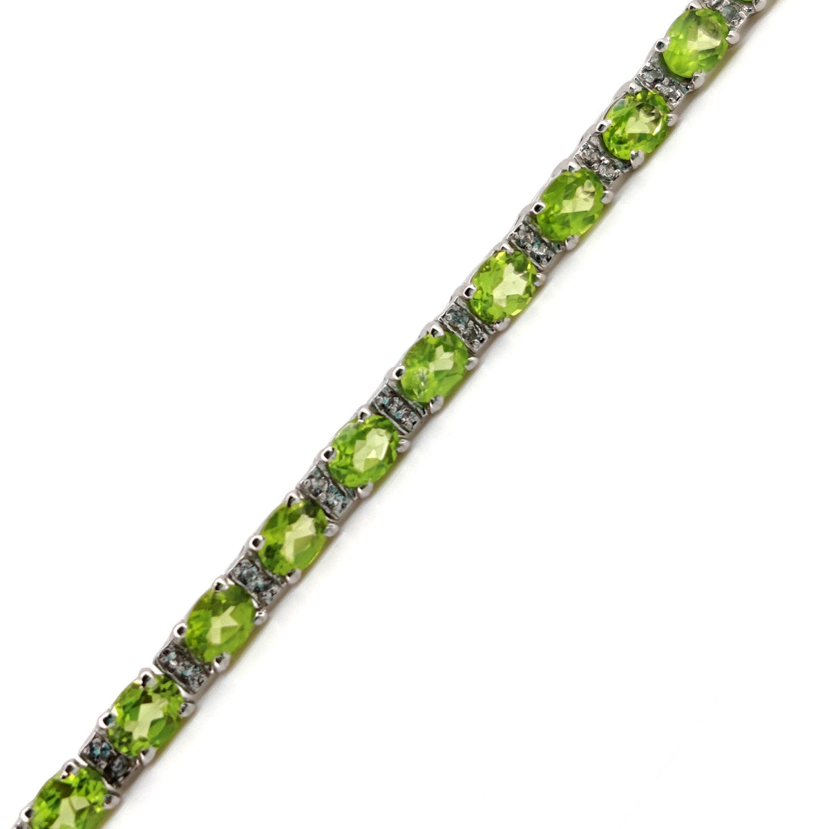 Natural Peridot Tennis Bracelet, Sterling Silver, August Birthstone, Wedding Jewelry