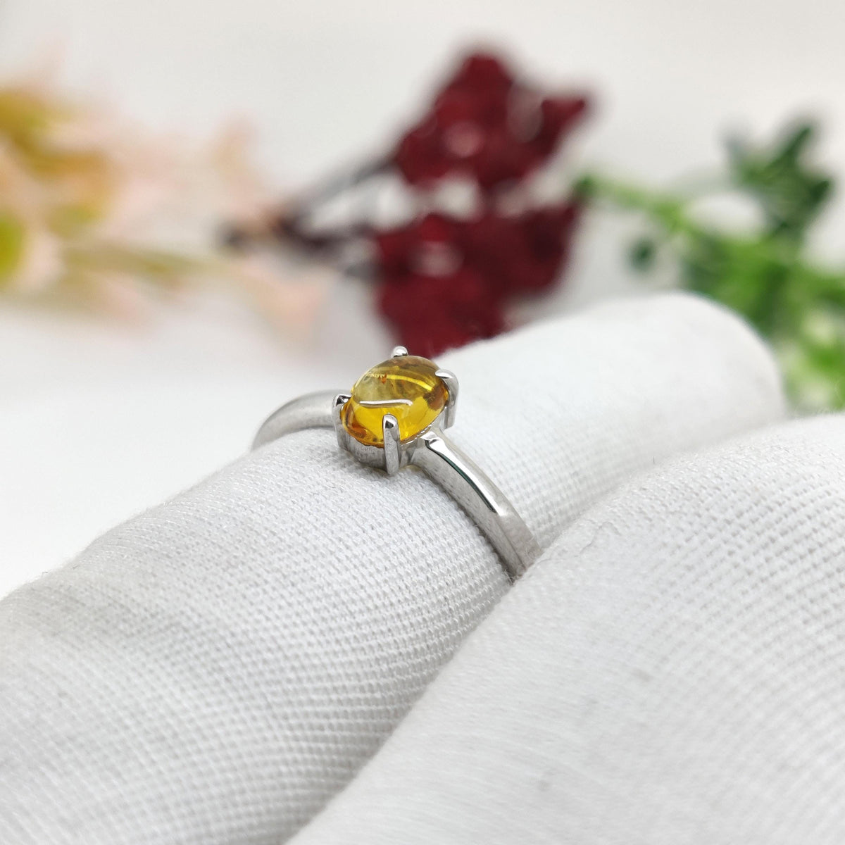 6x4mm Oval Citrine Ring, November Birthstone, 925 Sterling Silver, Natural Gemstone Jewelry, Promise Ring