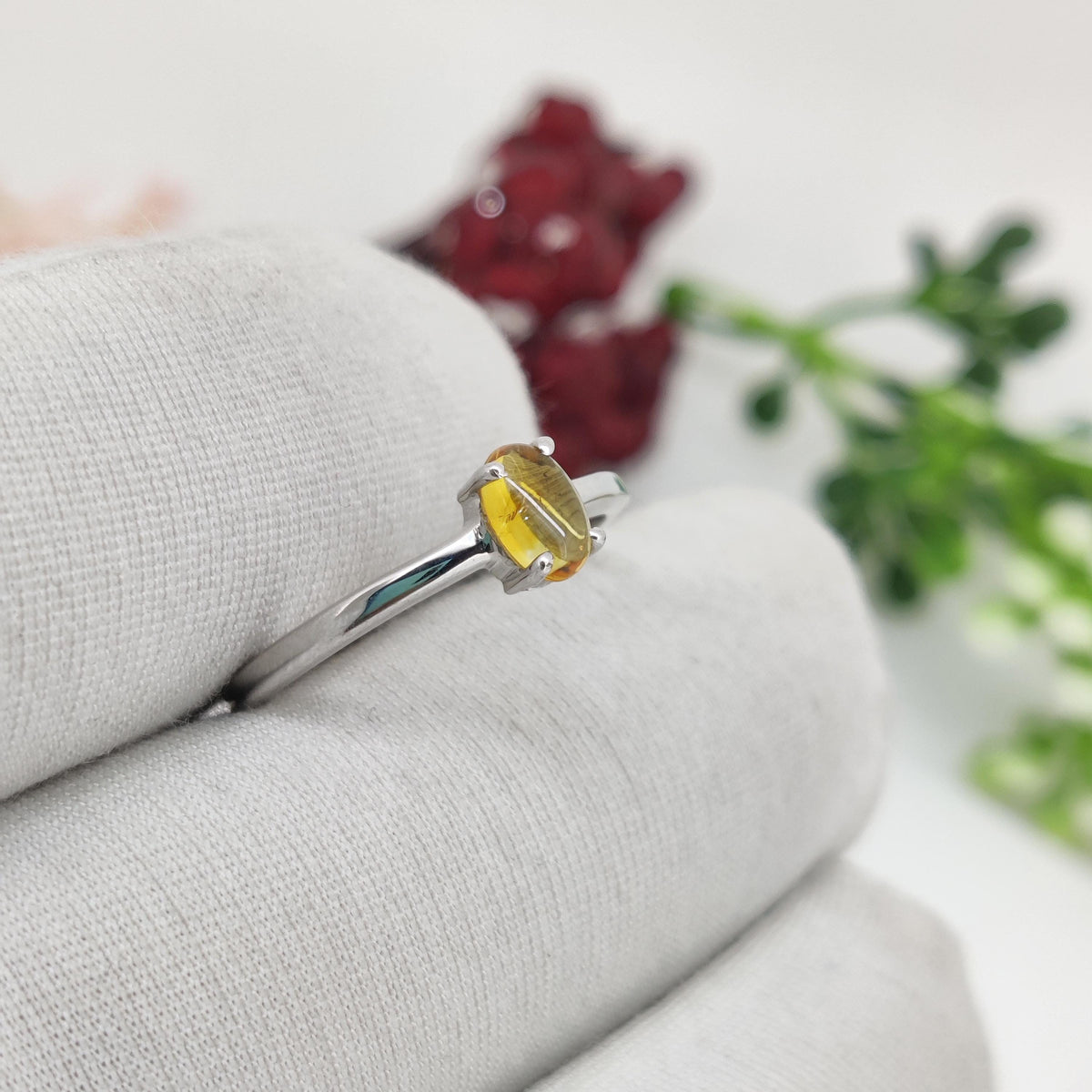 6x4mm Oval Citrine Ring, November Birthstone, 925 Sterling Silver, Natural Gemstone Jewelry, Promise Ring