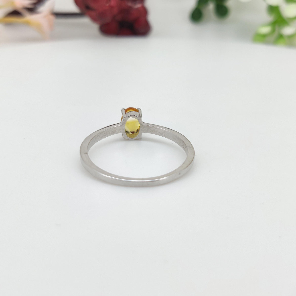 6x4mm Oval Citrine Ring, November Birthstone, 925 Sterling Silver, Natural Gemstone Jewelry, Promise Ring