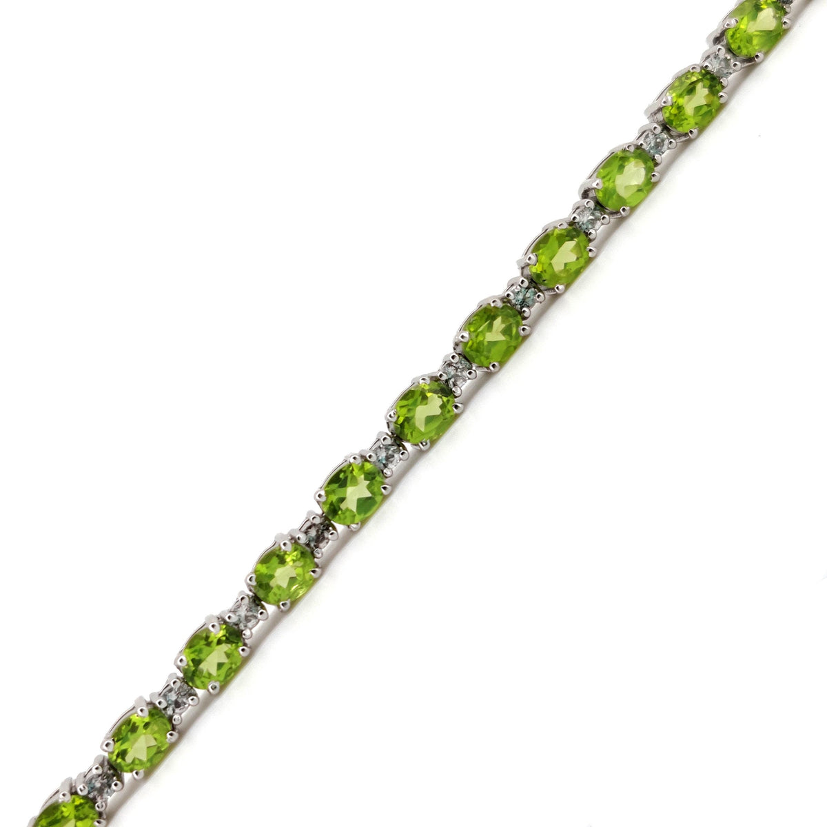 Natural Peridot Tennis Bracelet, 925 Sterling Silver, August Birthstone Jewelry