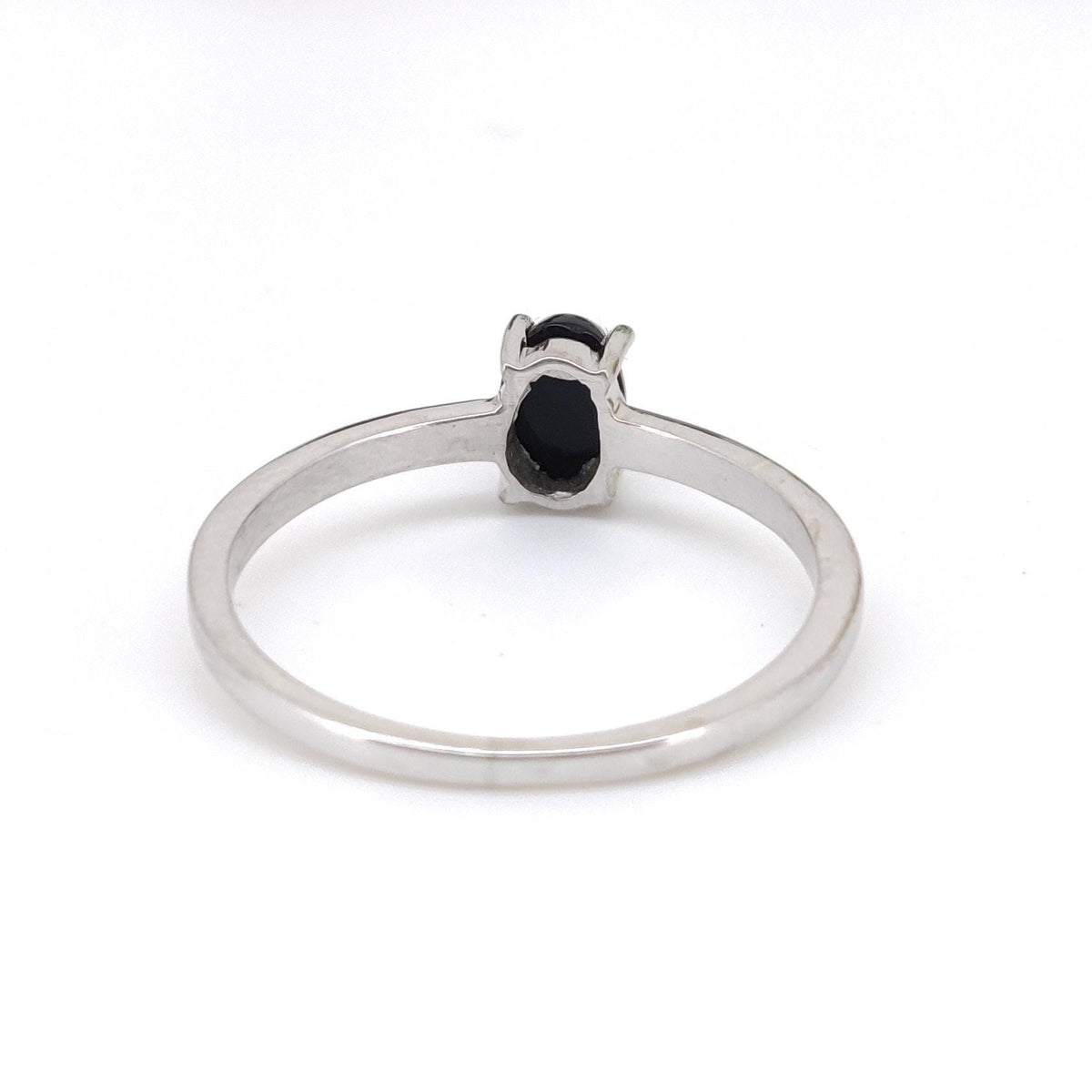 Black Onyx Ring, 925 Sterling Silver, July Birthstone, Oval Gemstone Band, Anniversary & Birthday Gift