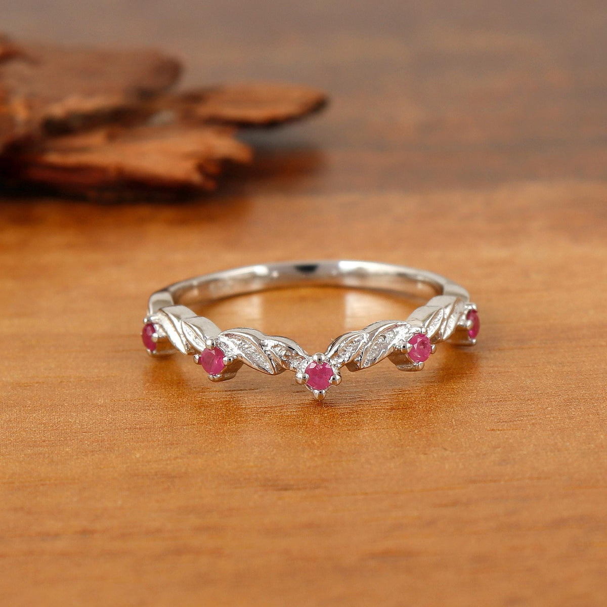 Natural Ruby Ring-925 Sterling Silver-July Birthstone -Ruby Stackable Jewelry-Anniversary Gift