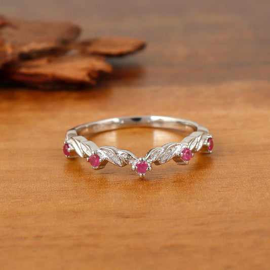 Natural Ruby Ring-925 Sterling Silver-July Birthstone -Ruby Stackable Jewelry-Anniversary Gift
