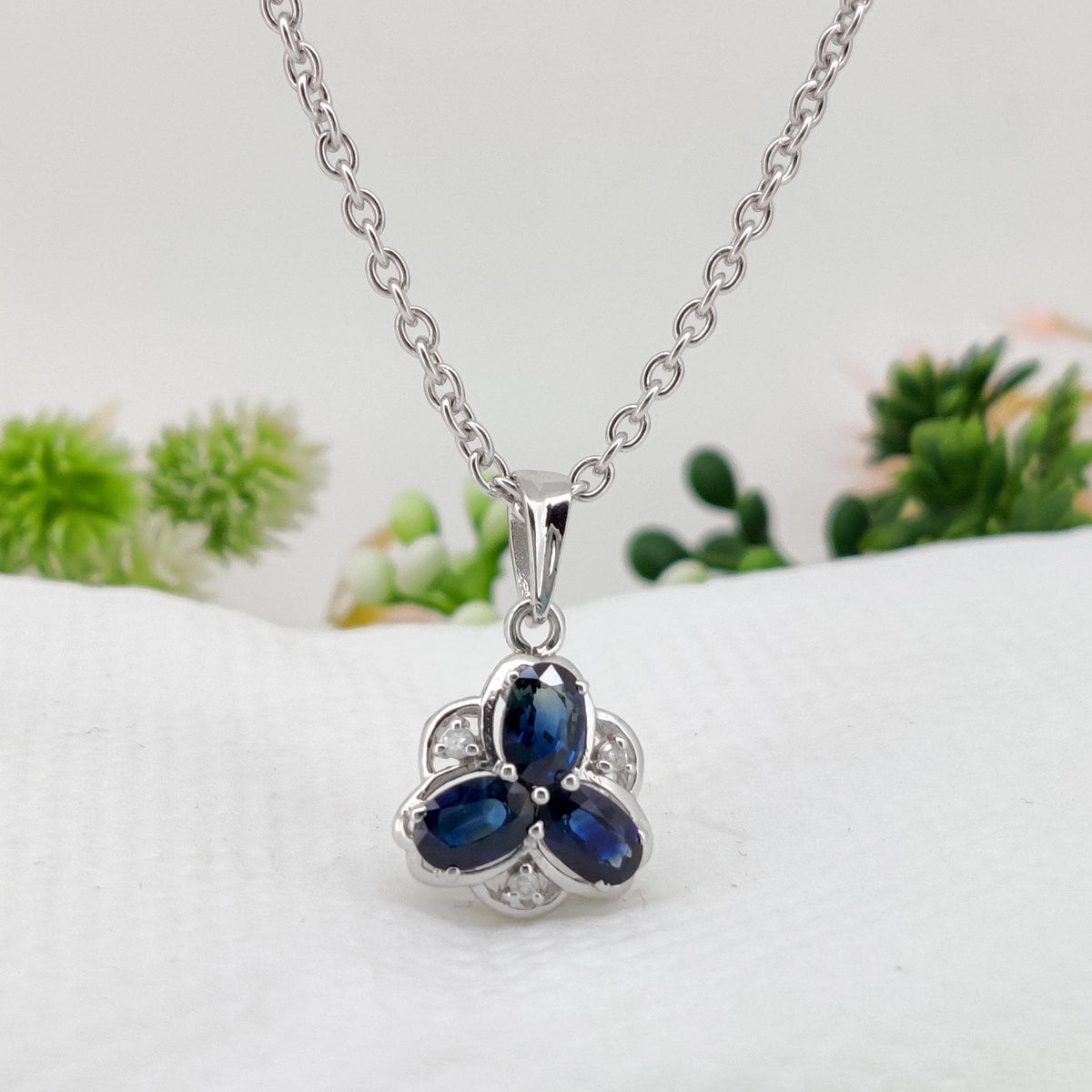 Natural Blue Sapphire Pendant-925 Sterling Silver Jewelry-September Birthstone-Handmade Jewelry-Gift for Anniversary