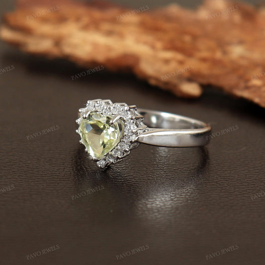 Handmade Lemon Topaz Ring 925 Silver Yellow Gemstone Rings Gifts