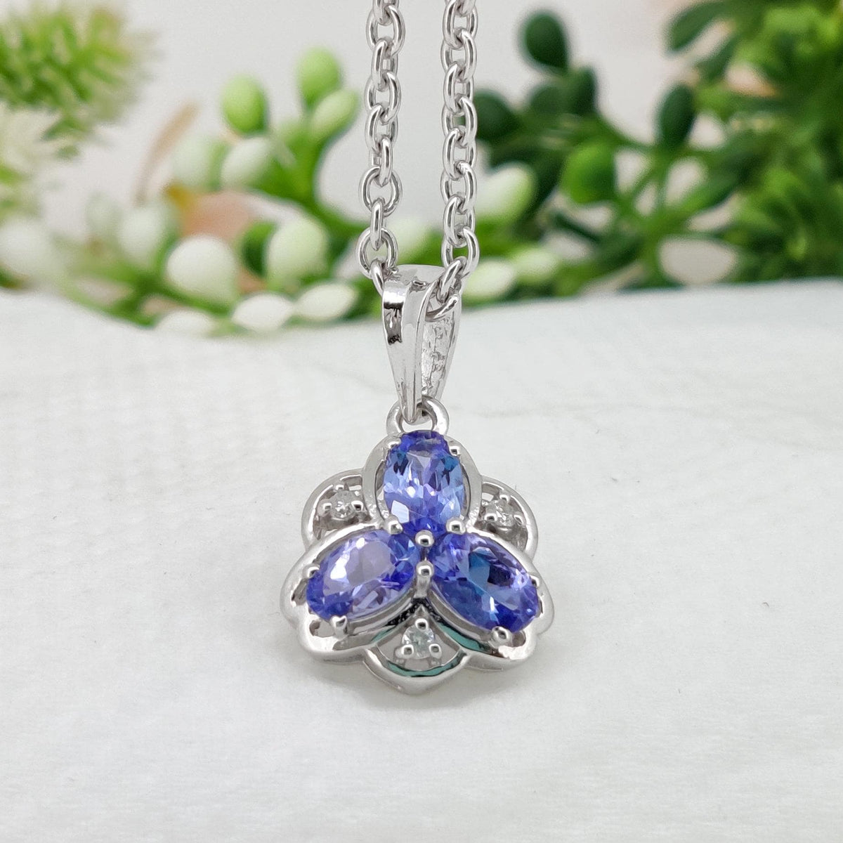 Tanzanite Oval Cut, Blue Gemstone Pendant, Handmade Sterling Silver Necklace, December Birthstone, Anniversary Gift