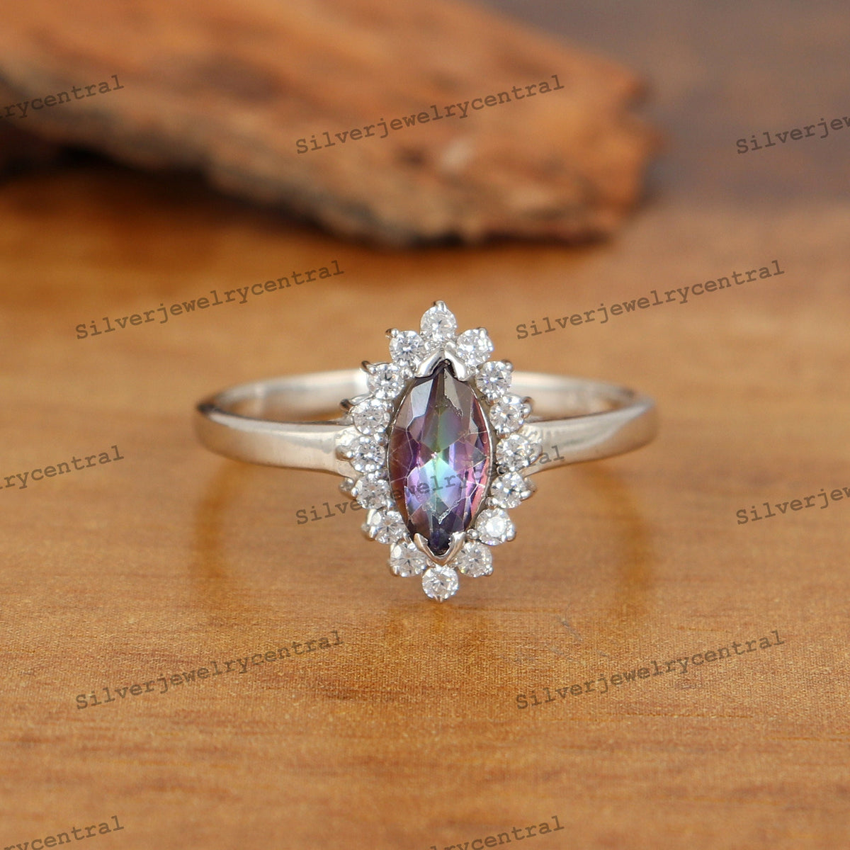 Mystic Topaz Sterling Silver Ring, Handmade Gemstone Jewelry, Christmas Gifts