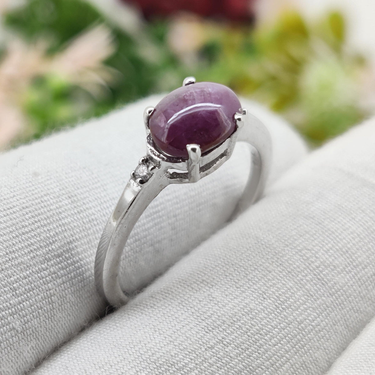 Handmade Star Ruby Cluster Ring | Boho Statement Jewelry | Anniversary Gift