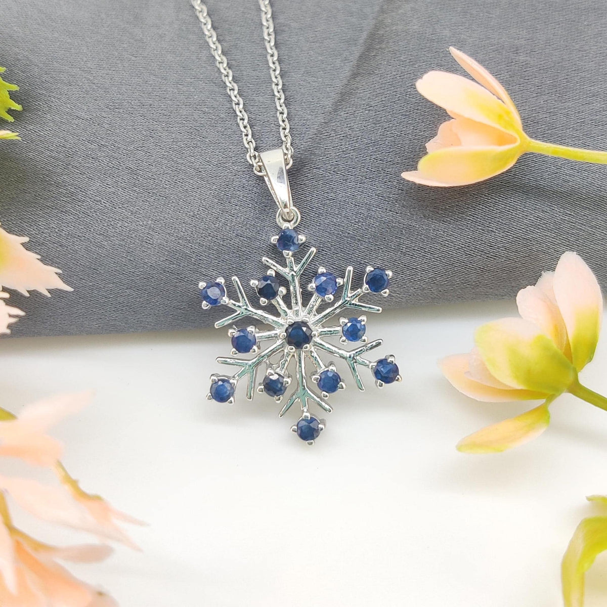 Natural Blue Sapphire Pendant-925 Sterling Silver Jewelry-September Birthstone-Sapphire Jewelry
