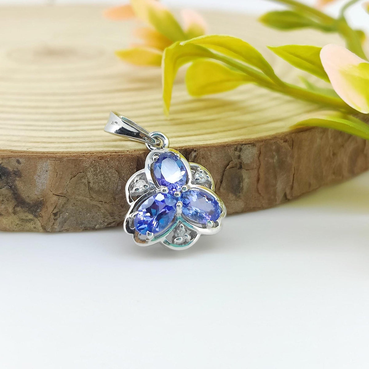 Natural Tanzanite Pendant Sterling Silver December Birthstone