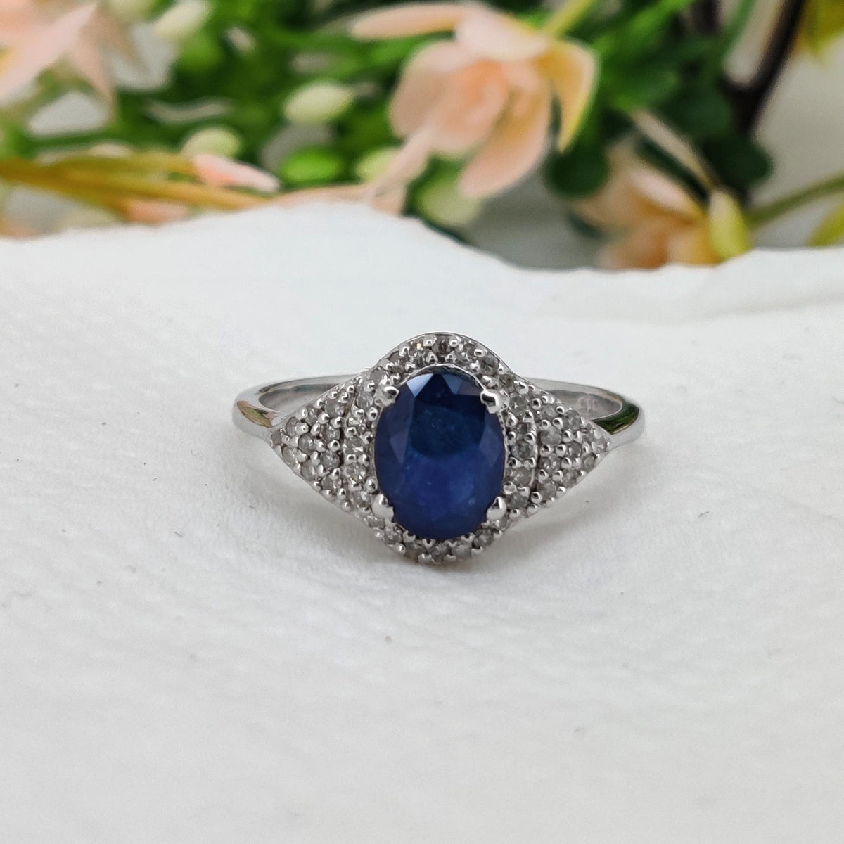 Blue Sapphire Ring, 925 Sterling Silver Handmade Ring, September Birthstone Jewelry for Her