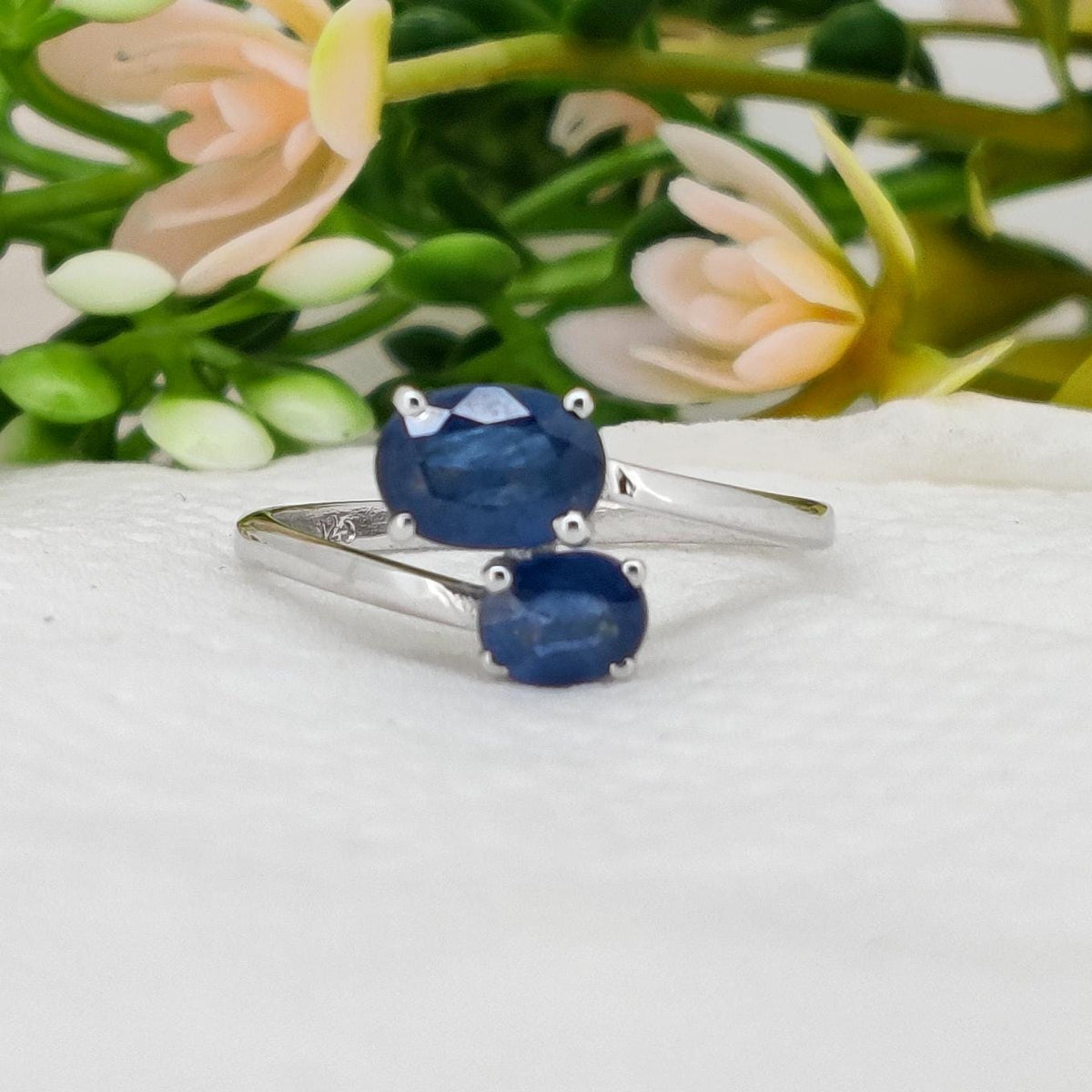 Sapphire Sterling Silver Ring, Handmade Sapphire Band Jewelry, September  Birthstone