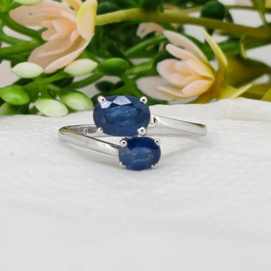Sapphire Sterling Silver Ring, Handmade Sapphire Band Jewelry, September  Birthstone