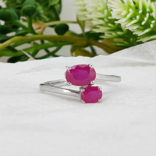 Natural Ruby Sterling Silver Ring, Ruby Jewelry, July Birthstone, Gifts For Her