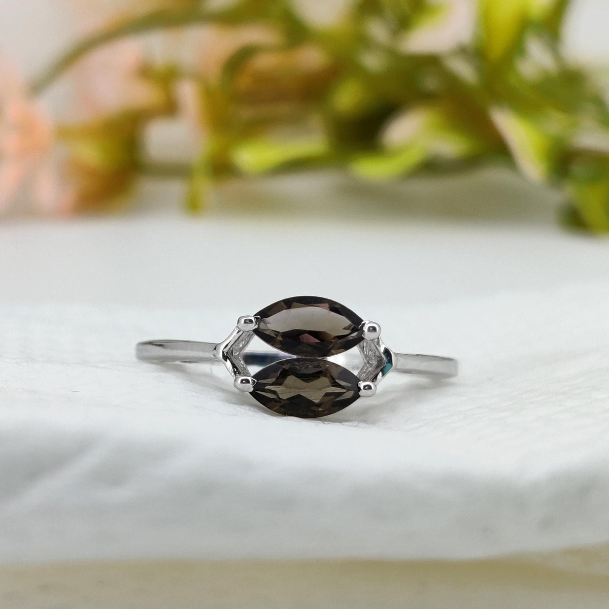 Natural Smoky Quartz Ring: Sterling Silver Statement Ring, Gift For Her