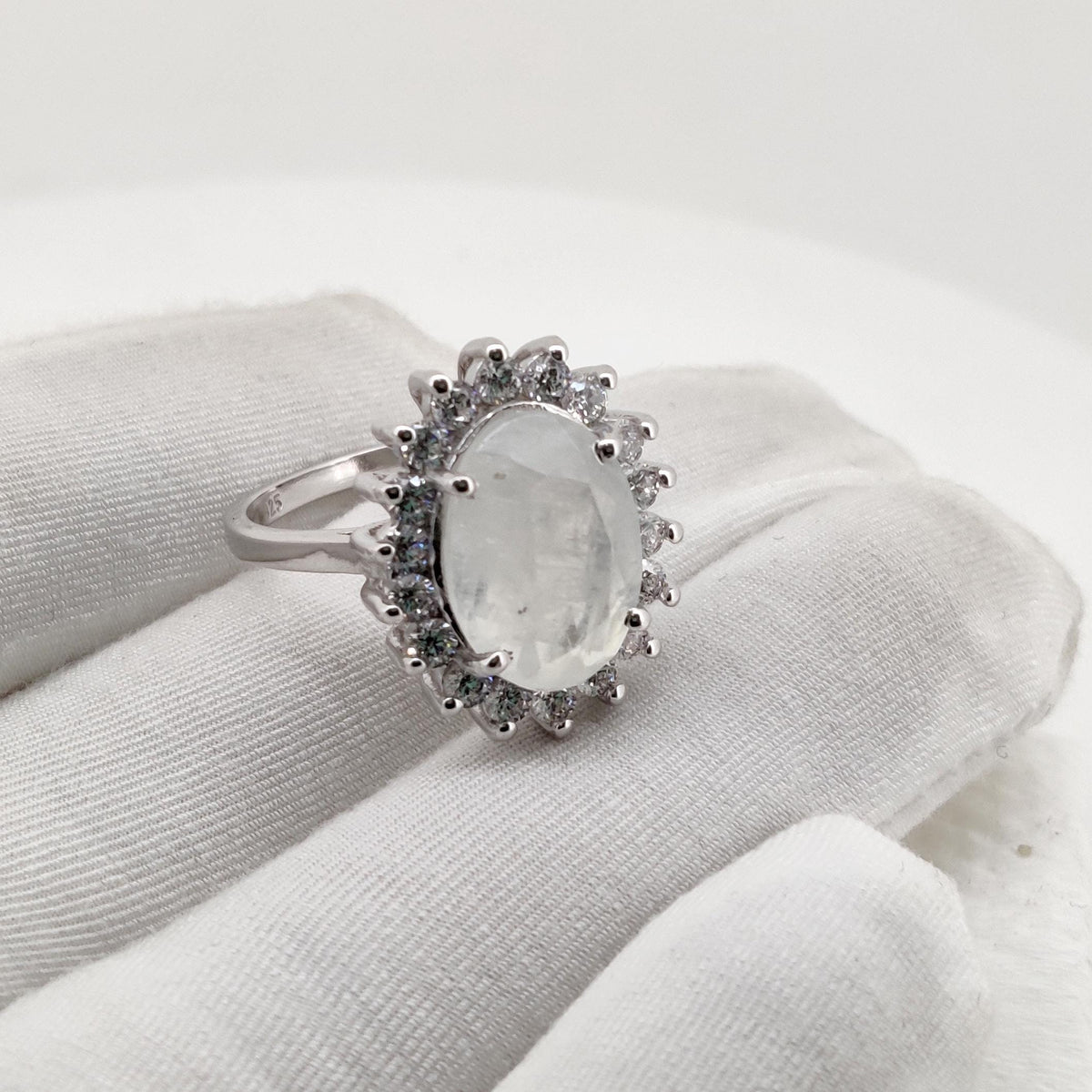 Handmade Rainbow Moonstone Ring Sterling Silver Gemstone Christmas Gift