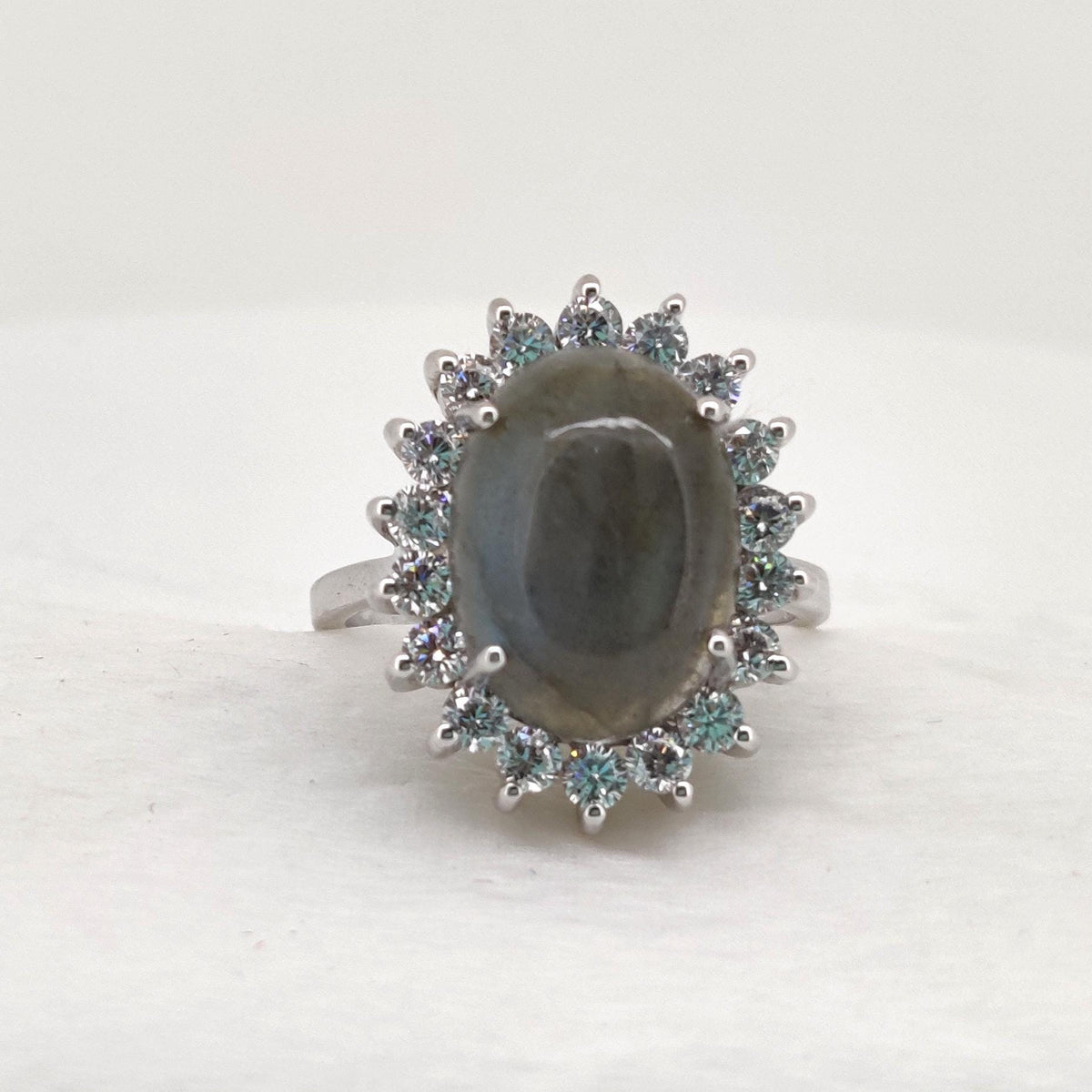 Labradorite Ring: Sterling Silver Handmade Statement Jewelry Christmas