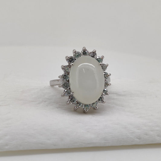 Handmade Moonstone Sterling Silver Ring: Oval Gemstone Christmas Gift