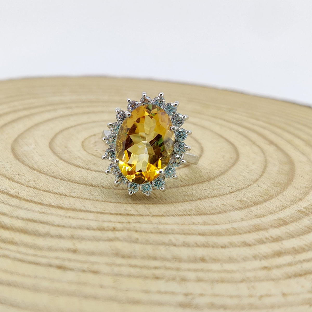 Citrine Gemstone Ring: Handmade 925 Silver Minimalist Jewelry
