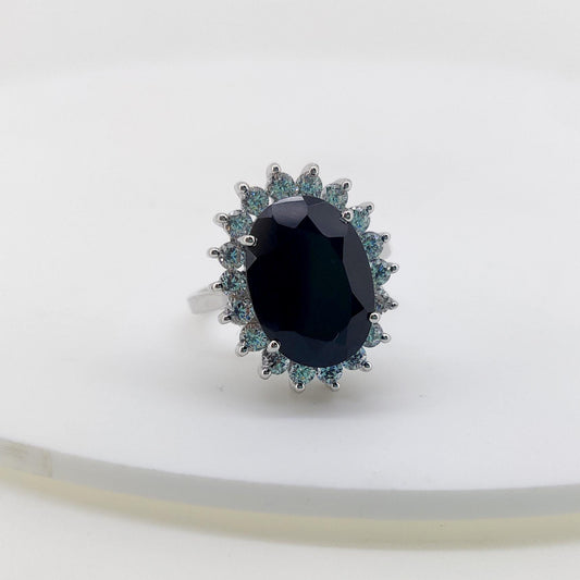 Black Onyx Ring Sterling Silver Handmade Statement Jewelry Gift For Her