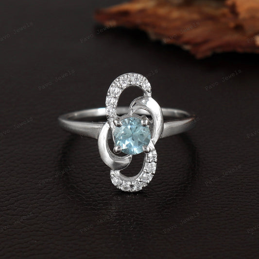 Blue Topaz Ring: Sterling Silver Gemstone Jewelry, November Birthstone