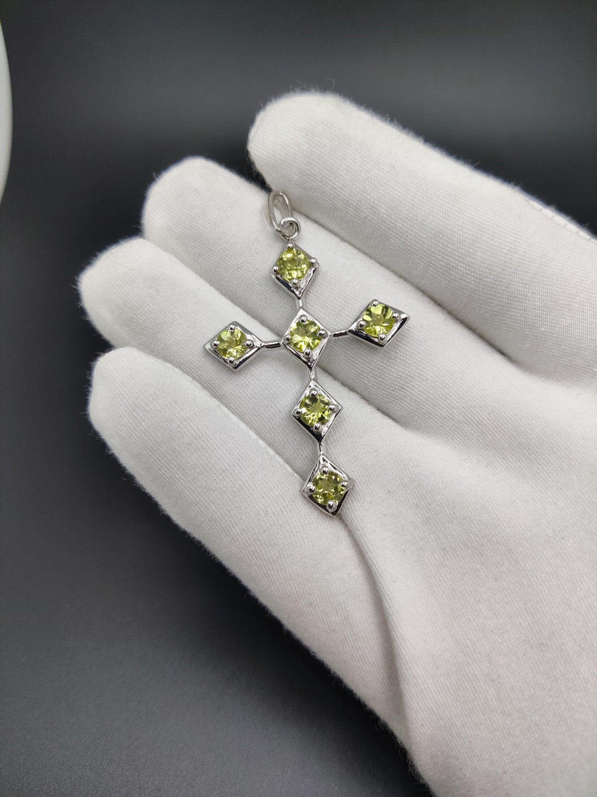 Lemon Topaz Sterling Silver Cross Pendant Necklace - November Birthstone