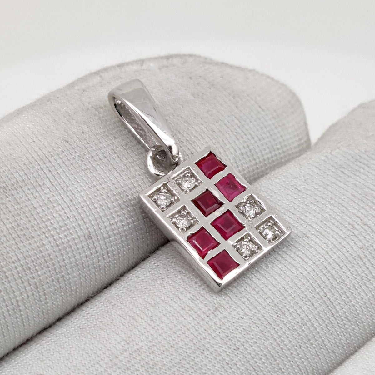 Natural Ruby Gemstone Pendant Sterling Silver Diamond Handmade Jewelry July Birthstone Gift For Her