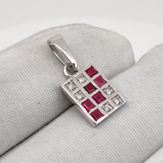 Natural Ruby Gemstone Pendant Sterling Silver Diamond Handmade Jewelry July Birthstone Gift For Her
