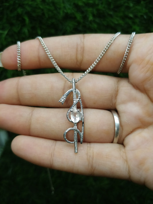 Rose Quartz Pendant-925 Sterling Silver Pendant-Rose Quartz Designer Pendant-January Birthstone Pendant-Handmade Pendant-Wedding Gift Her