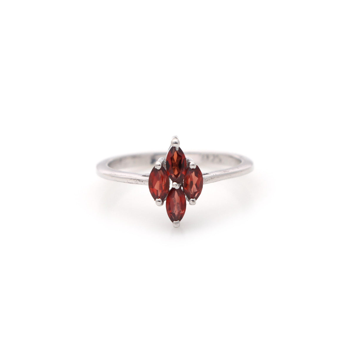 Garnet Ring Sterling Silver January Birthstone Gift for Her