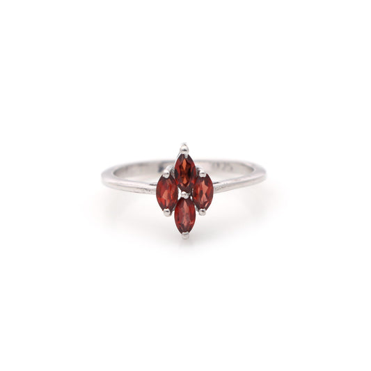 Garnet Ring Sterling Silver January Birthstone Gift for Her