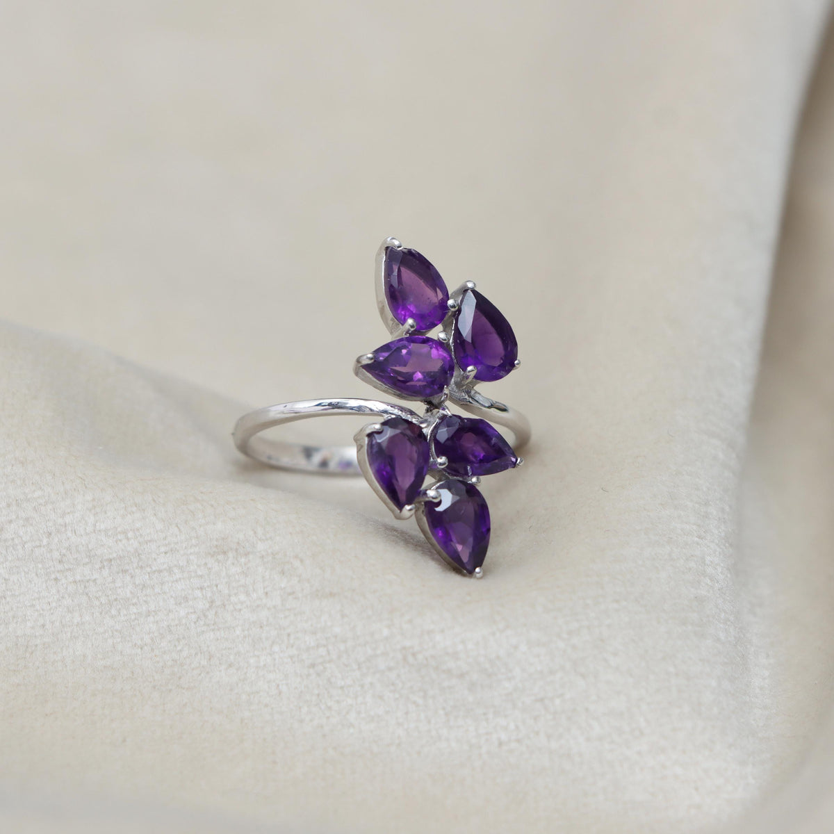 Handmade Amethyst Ring: Sterling Silver Gemstone February Birthstone