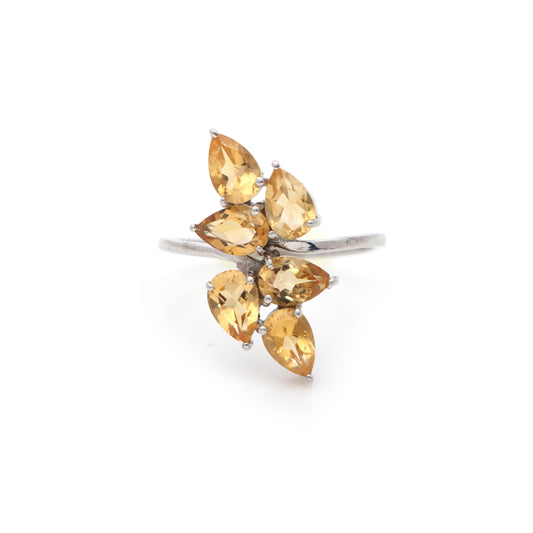 Handmade Citrine Ring: Sterling Silver Yellow Gemstone, Gifts For Her