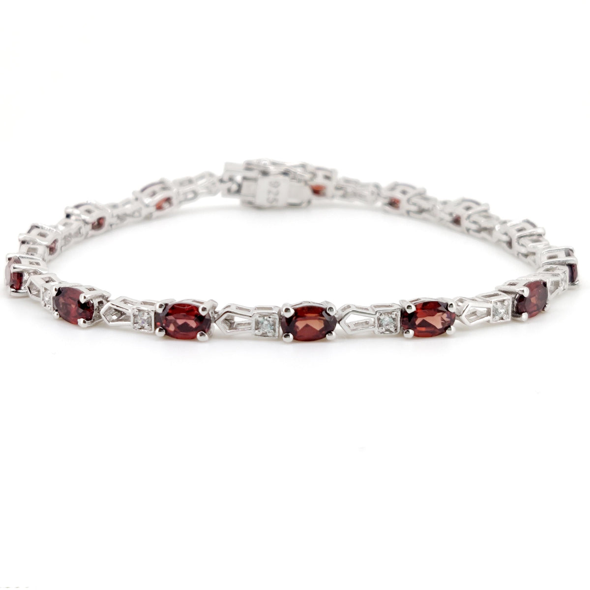 Garnet Tennis Bracelet, Sterling Silver ,Garnet Jewelry, January Birthstone, Gift For Women