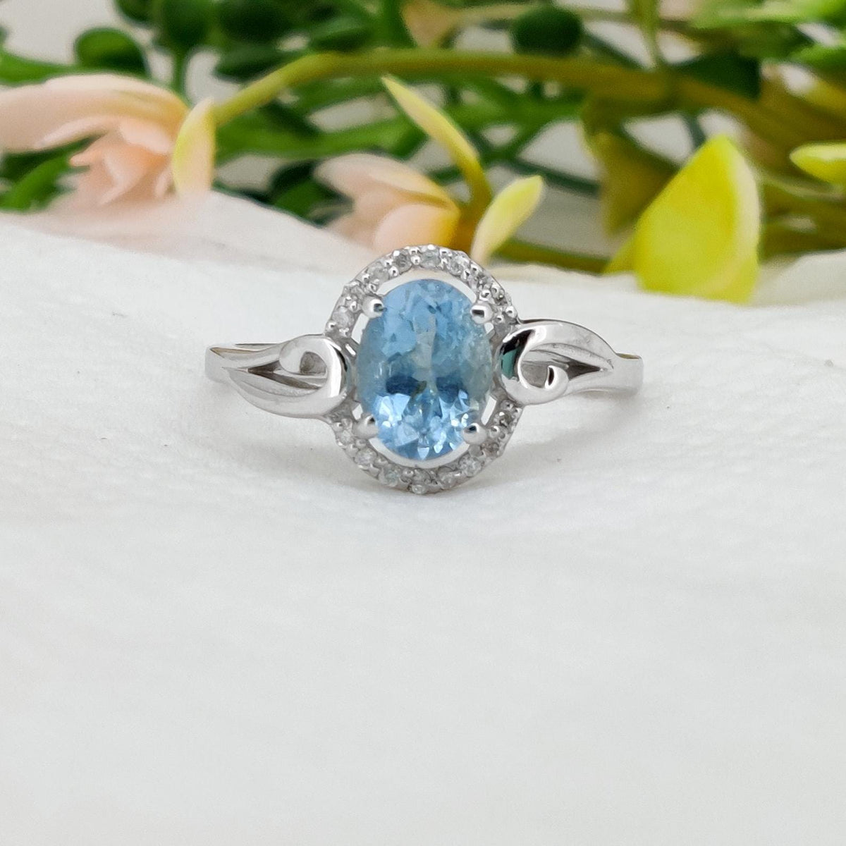 Aquamarine Sterling Silver Ring Blue Gemstone Stacking Band, Aquamarine Jewelry, March Birthstone Gift