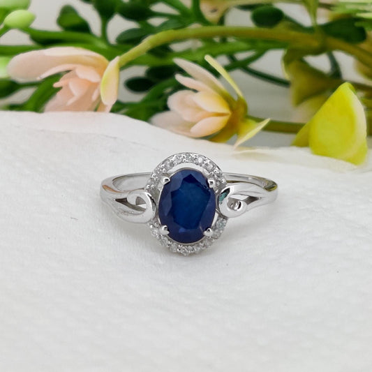 Sapphire Sterling Silver Ring Blue Gemstone Stacking Band, Sapphire Jewelry, September Birthstone Gift