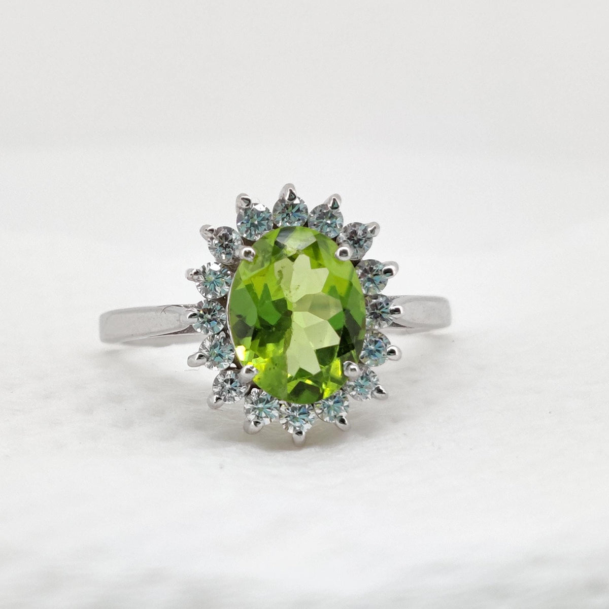 Handmade Peridot Statement Ring 925 Sterling Silver Birthday Gift