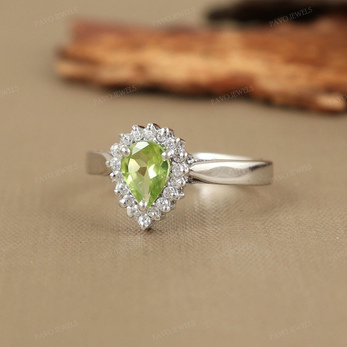 Green Peridot Ring: Sterling Silver, Handmade Birthstone Jewelry, Christmas Gifts For Her