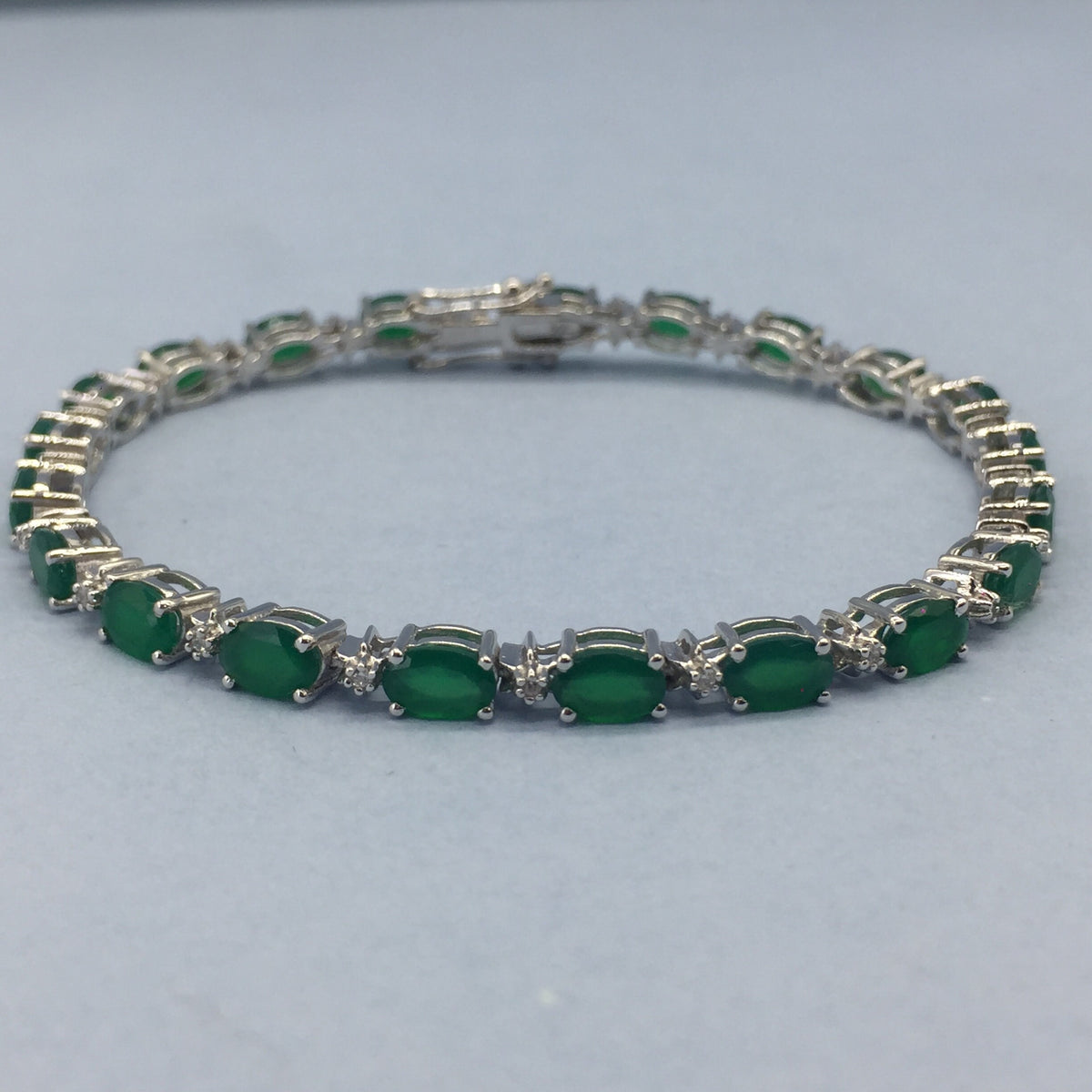 Green Onyx Bracelet, Sterling Silver Bracelet, Statement Jewelry, December Birthstone