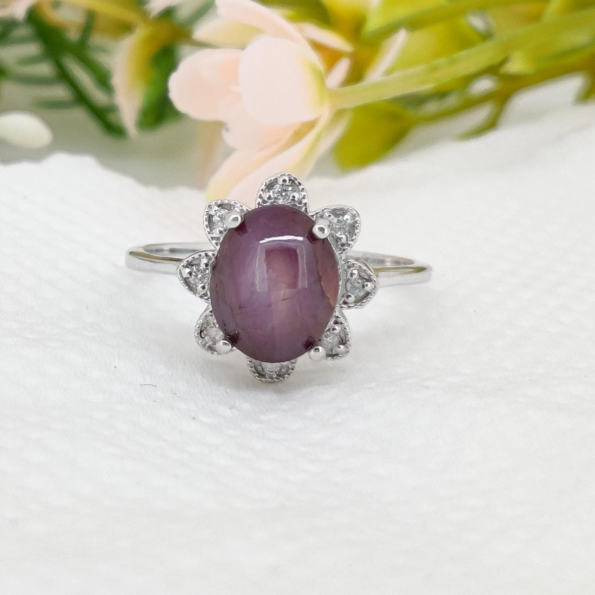 Star Ruby Ring, 925 Sterling Silver, Handmade Stacking Band, Star Jewelry