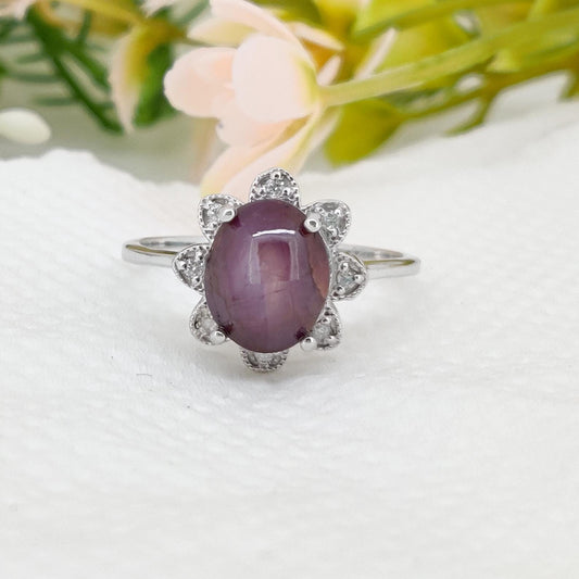 Star Ruby Ring, 925 Sterling Silver, Handmade Stacking Band, Star Jewelry