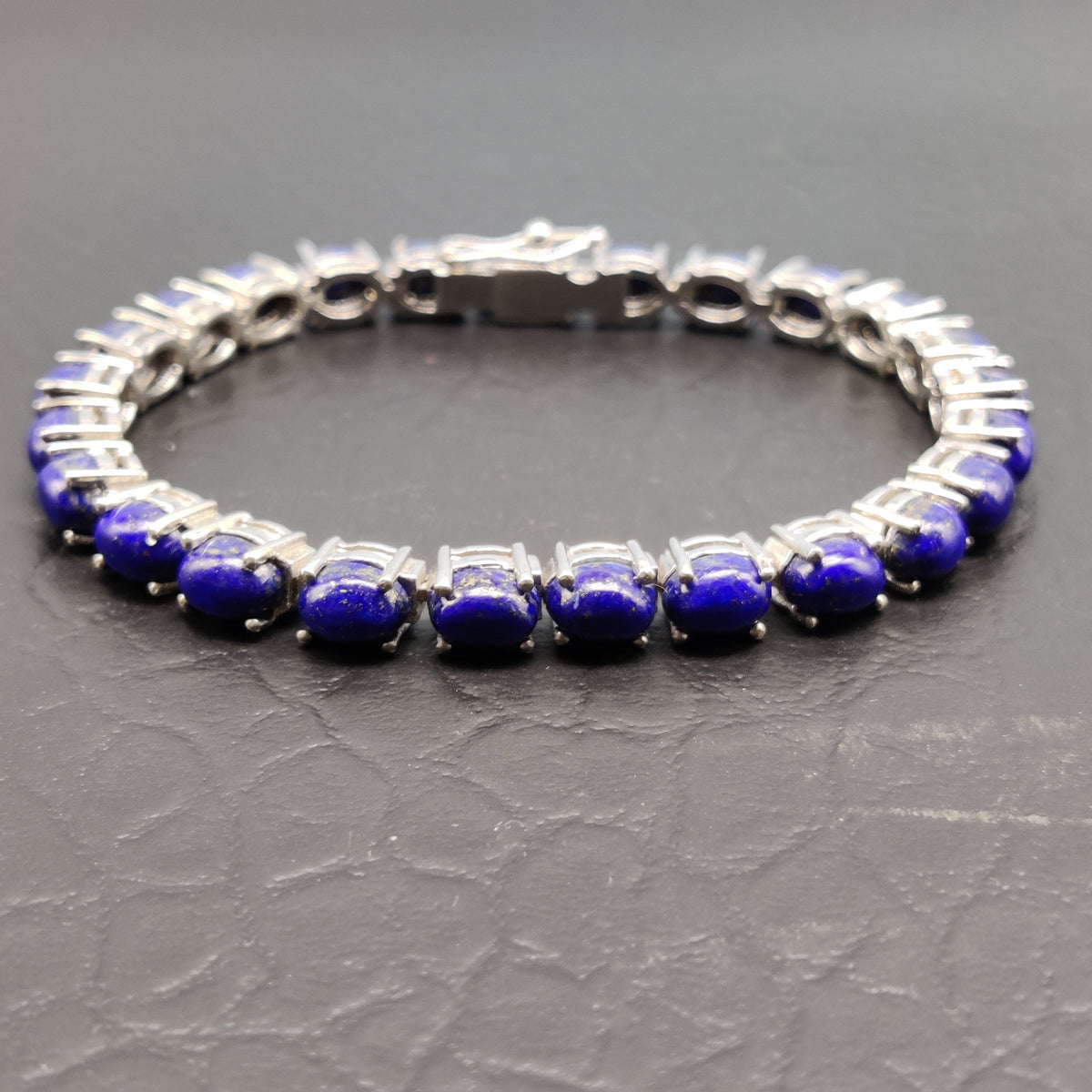 Lapis Lazuli Sterling Silver Bracelet – Natural Gemstone Women's Jewelry