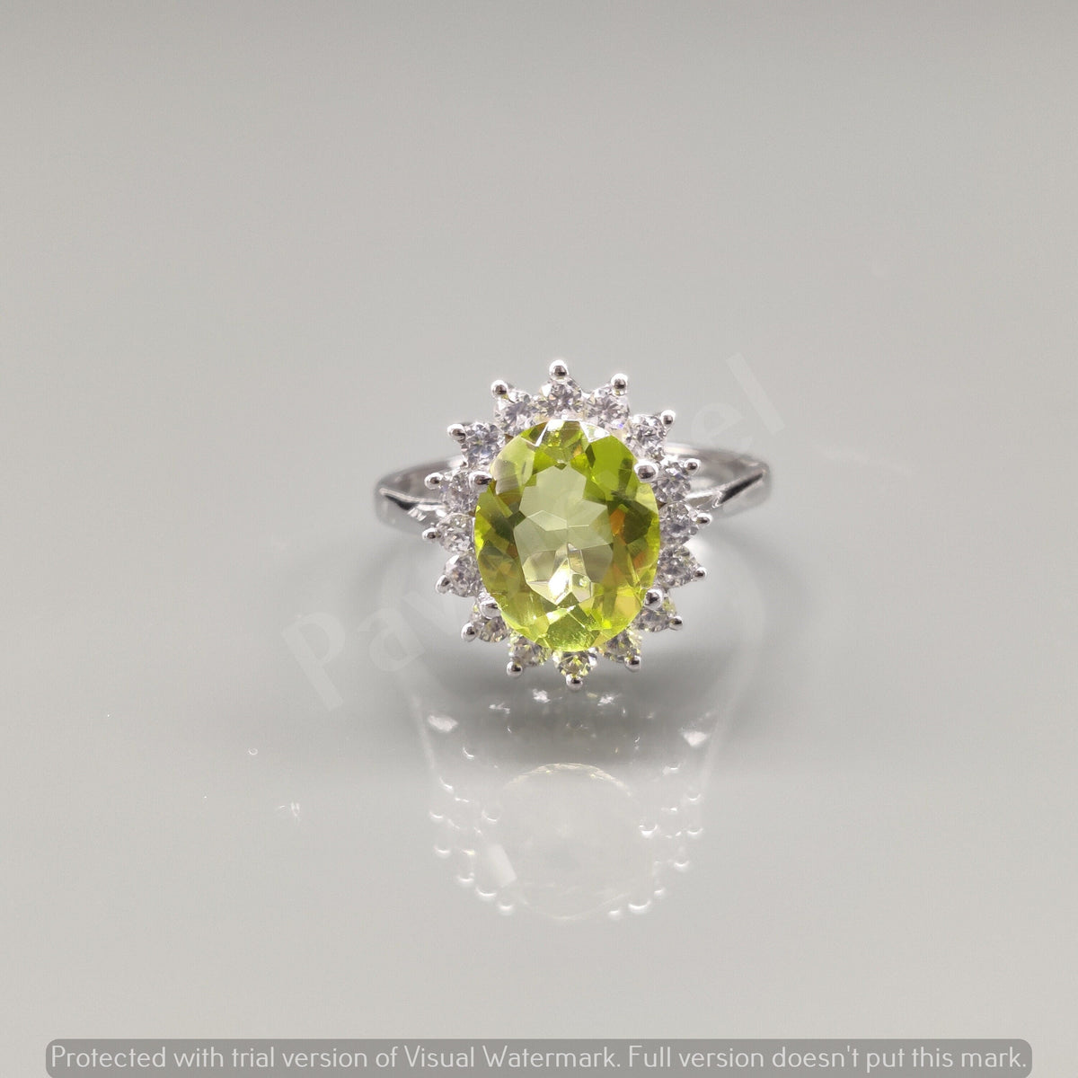 Natural Lemon Topaz Ring, Sterling Silver, Cubic Zircon Halo – Handmade Gemstone Jewelry